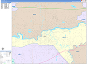 Elkhart  Wall Map Color Cast Style