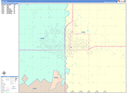 Enid  Wall Map Color Cast Style