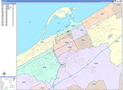Erie  Wall Map Color Cast Style