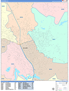 Escondido  Wall Map Color Cast Style