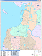 Everett Wall Map Color Cast Style