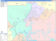 Fairfield  Wall Map Color Cast Style