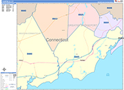 Fairfield  Wall Map Color Cast Style