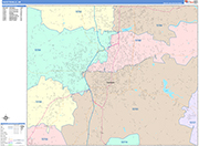 Fayetteville  Wall Map Color Cast Style