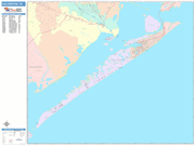 Galveston  Wall Map Color Cast Style