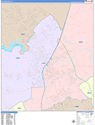 Georgetown  Wall Map Color Cast Style