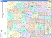 Glendale  Wall Map Color Cast Style