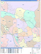 Glendale  Wall Map Color Cast Style