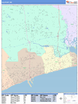 Gulfport  Wall Map Color Cast Style