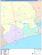 Gulfport  Wall Map Color Cast Style