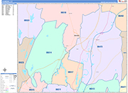 Hamden  Wall Map Color Cast Style