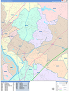Hamilton  Wall Map Color Cast Style