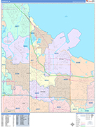 Hammond  Wall Map Color Cast Style