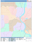 Hartford  Wall Map Color Cast Style