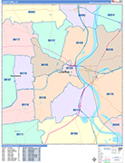 Hartford  Wall Map Color Cast Style