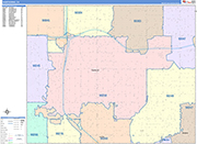 Hawthorne  Wall Map Color Cast Style