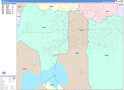 Hemet  Wall Map Color Cast Style