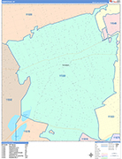 Hempstead  Wall Map Color Cast Style