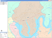 Hendersonville  Wall Map Color Cast Style
