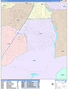 Hesperia  Wall Map Color Cast Style