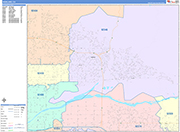 Highland  Wall Map Color Cast Style