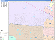 Hillsboro Wall Map Color Cast Style