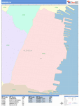 Hoboken  Wall Map Color Cast Style