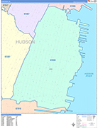 Hoboken  Wall Map Color Cast Style