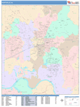 Huntsville  Wall Map Color Cast Style