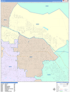 Indio  Wall Map Color Cast Style