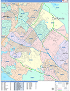 Irvine  Wall Map Color Cast Style