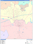 Jackson  Wall Map Color Cast Style