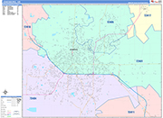 Jonesboro  Wall Map Color Cast Style