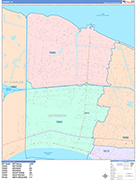 Kenner  Wall Map Color Cast Style