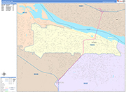 Kennewick Wall Map Color Cast Style