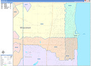 Kenosha  Wall Map Color Cast Style
