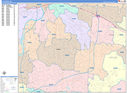 Kettering  Wall Map Color Cast Style