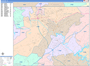 Kingsport  Wall Map Color Cast Style