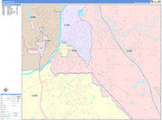 Lafayette  Wall Map Color Cast Style