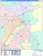 Lafayette  Wall Map Color Cast Style