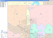 Lancaster  Wall Map Color Cast Style