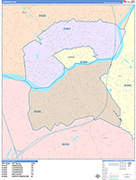 Lawrence  Wall Map Color Cast Style