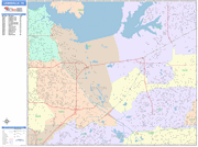 Lewisville  Wall Map Color Cast Style