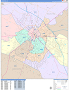 Lexington  Wall Map Color Cast Style