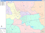 Longview  Wall Map Color Cast Style