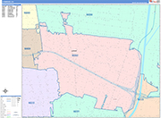 Lynwood  Wall Map Color Cast Style