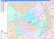 Madison  Wall Map Color Cast Style