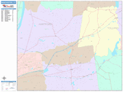 Manchester  Wall Map Color Cast Style