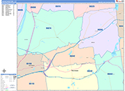 Manchester  Wall Map Color Cast Style