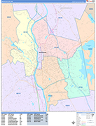 Manchester  Wall Map Color Cast Style